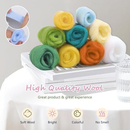CaptainCrafts Needle Felting Kit for Adults Tulips Pattern DIY Home Decor - Image 4