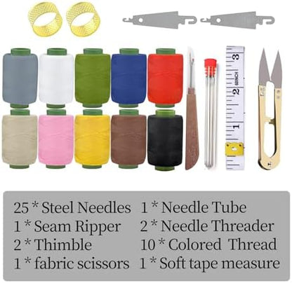 Obear 43-Piece Sewing Kit for Adults and Beginners,Big Eye Stainless Steel Sewing Needles Kit for Hand Sewing with Needle Threader and Seam Ripper - Image 6