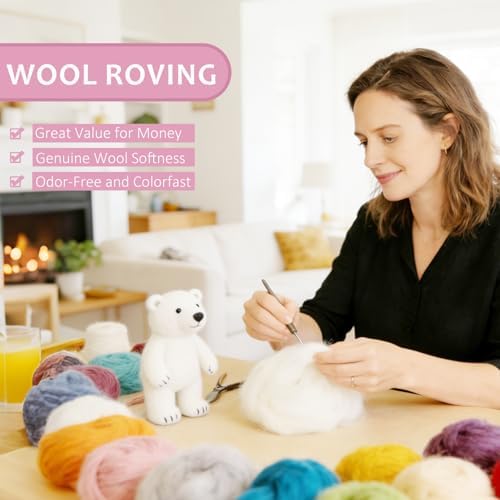 3.4oz Needle Felting Wool Pink Cherub for DIY Needle Craft Enthusiasts - Image 3