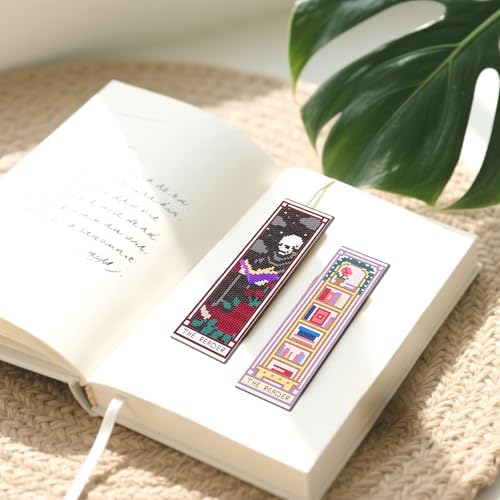 FREEBLOSS 6 Set 11CT Cross Stitch Bookmark Kit 8"x2.4" Tarot Theme - Image 6