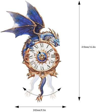 3D Puzzles for Adults, Blue Dragon Wall Clock 3D Wooden Puzzles Clock Kits for DIY Birthday Gift for Women Men Home Decor Holiday Christmas - Image 2