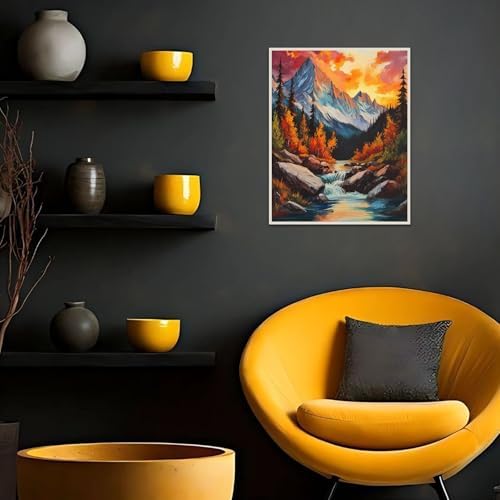 Banket Paint by Numbers Kit for Adults Beginner Mountain DIY Painting Kits for Adults Landscape Easy Adult Paint by Number Kits on Canvas Color by Numbers for Gifts Home Wall Decor 16x20 Inch - Image 3