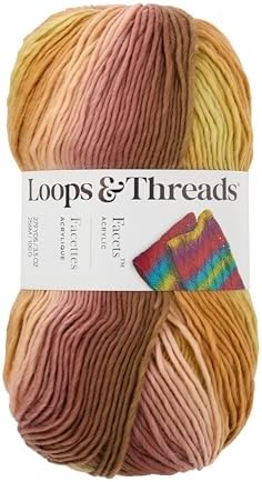 Loops & Threads Facets Yarn - Yarn for Knitting, Crochet, Weaving, and Arts & Crafts - Ember, Acrylic, 3.5 oz - Image 4