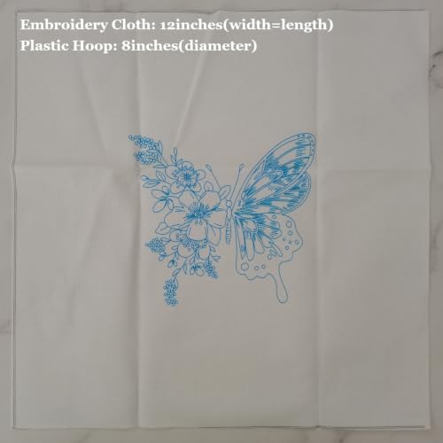 Embroidery Starter Kit for Adult Beginner with Butterfly Flower Pattern - Image 3