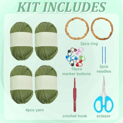 BEUNITONE Crochet Bag Kit for Adults Crochet Bag with Step-by-Step Video Tutorials Crochet Kit for Beginners Complete Crochet Supplies to Make a Bag DIY Crochet bags for Crocheting Lovers Crochet Gift - Image 2