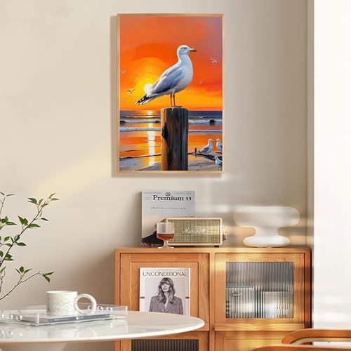 Fountor Seagull Framed Paint by Numbers Kit for Adults Beginner 8x12 Inch - Image 2