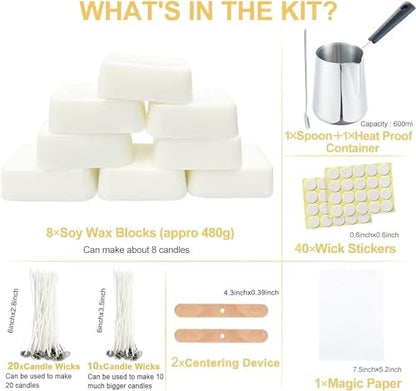 Candle Making Kit for Adults Beginners,Candle Making Supplies Include Soy Wax for Candle Making,Candle Wax Melting Pot,Candle Wicks Stickers,Magic Paper and More-DIY Candle Kit,Full Crafts for Adults - Image 4