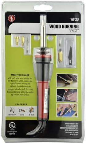 SE 9-Piece Wood Burning Pen Set - Interchangeable Tips, UL Approved, 25W - Ideal for Crafting, Soldering, Melthing, Cutting - WP30 - Image 4