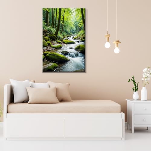 JOOZ Paint by Numbers Kit for Adults with Frame Landscape Paint by Number with Easel Forest Adult Paint by Number Kits Framed Canvas Tree Oil Painting Kits for Gift Home Wall Decor 8x12 Inch - Image 7