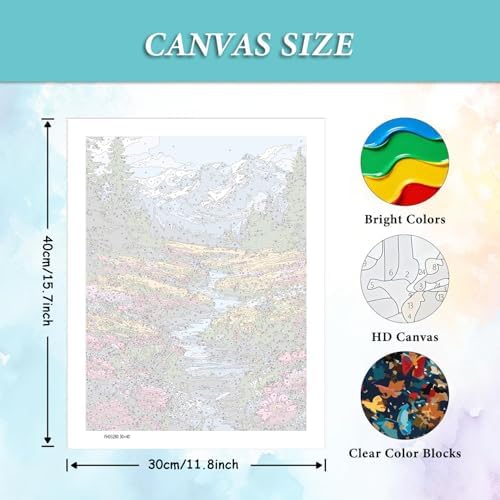 AIBOERL Paint by Numbers Kit for Adults Beginner,Snowy Mountain, 12X16In - Image 3