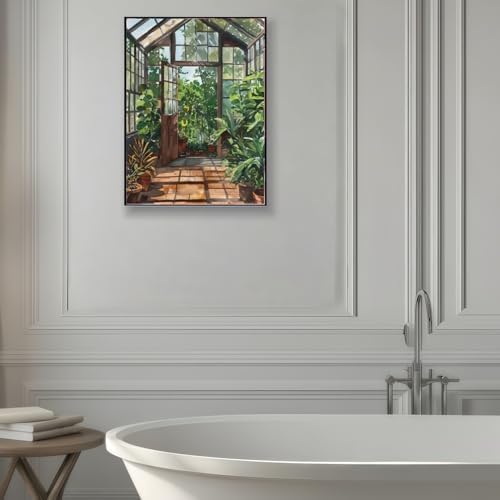 Greenhouse Art Paint by Numbers for Adults Beginner, Garden Plants Paint by Number Kits on Canvas, Botanical Floral Art DIY Oil Painting Watercolor Color by Numbers for Home Wall Decor 16X20inch - Image 4