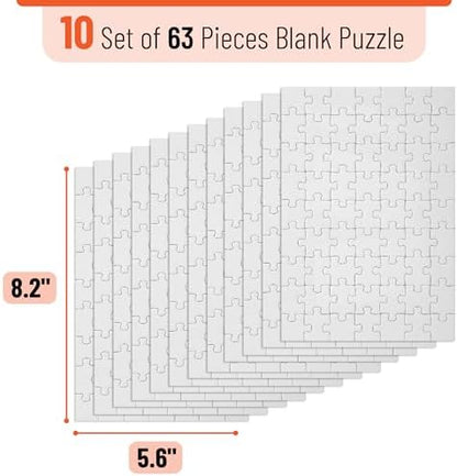 Mr. Pen- Blank Puzzle, 10 Pack, 63 Pieces/Pack, 56" x 8.2", White - Image 2