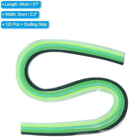 PATIKIL 120pcs Rainbow Quilling Strips Paper 3/16"(5mm) 21" Origami Paper Quilling Strip for Art DIY Hand Craft Christmas, Gradient Green - Image 2