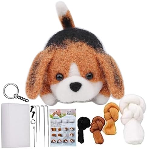 Needle Felting Kit, Needle Felting Kit, Animals Needle Felting Kits for Beginners, Cute Dog DIY Felting Wool and Needles Set with Instruction for Needle Felting Craft Project by Unknown