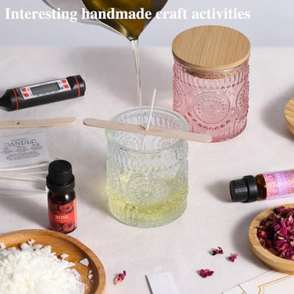 DARJEN Candle Making Kit for Beginners, 2 Jars Soy Wax Scented DIY Set - Image 5