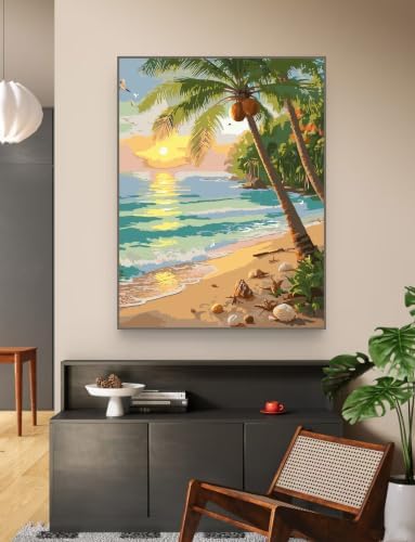 ZRIZQ Beach Paint by Numbers Kit for Adults Beginner,Landscape,16x20 - Image 6