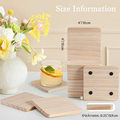 60 PCS Unfinished Wood Coasters, Solid Wooden Blanks for Laser Engraving - Image 2