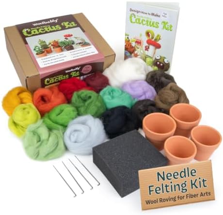 Woolbuddy Needle Felting Kit Starter Set (Cactus & Succulent) for Adults by Woolbuddy