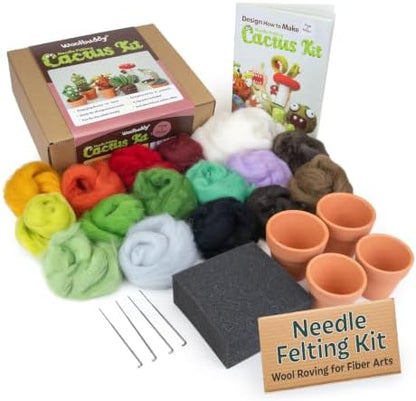 Woolbuddy Needle Felting Kit Starter Set (Cactus & Succulent) for Adults by Woolbuddy