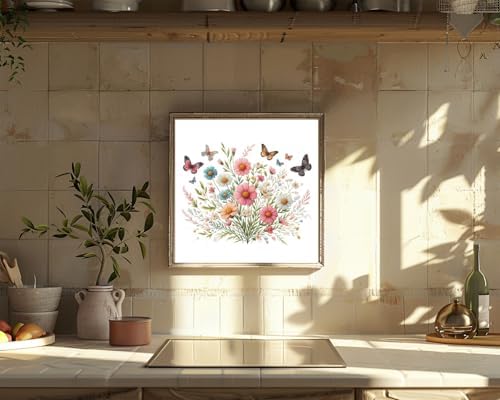 HKLIOPU Stamped Cross Stitch Kits - Floral Embroidery Starter Kit for Adult Beginners, 11CT Needlepoint Cross-Stitch Patterns Dimensions Kit Arts and Crafts 16x16 inch - Image 3