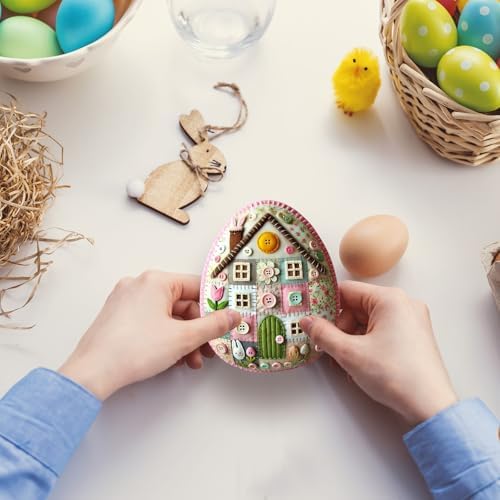 Felt Easter Egg House DIY Kit - All-Inclusive Craft Set with Hand-Embroidered Materials, Bunny & Chick Patterns for Easter Decorations, Home Hanging Ornaments for Adults & Beginners (E/1PC) - Image 4