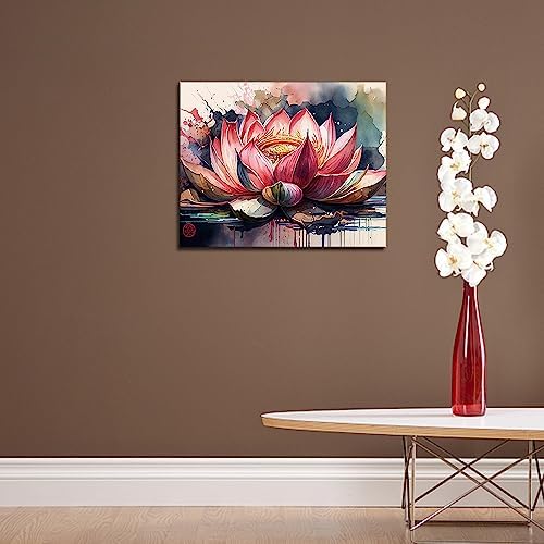 TUMOVO Colorful Abstract Lotus Paint by Numbers Craft Kit for Adults - Image 4