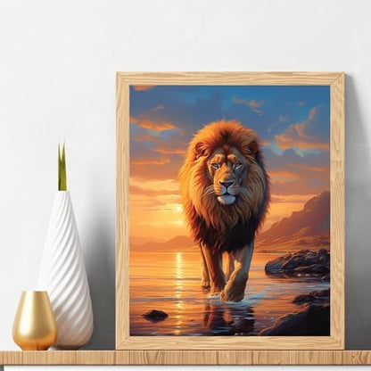 Natuyalo Paint by Numbers for Adults - DIY Adult Paint by Number Kits Painting on Canvas Lion Painting by Numbers for Beginners, Animal Art Craft Kits for Adults (16x20 Inch) - Image 2