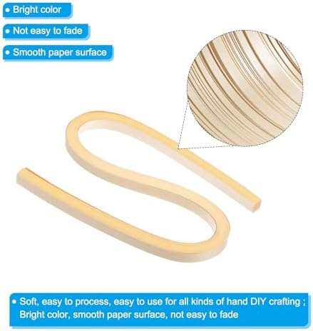 PATIKIL 60pcs Metallic Quilling Strips Paper 1cm(3/8") x 54cm Origami Paper Quilling Kits for Adults Beginner Art DIY Craft Christmas, Apricot - Image 3
