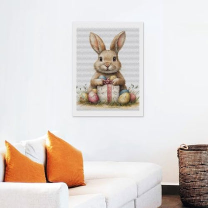 Cute Easter Bunny Diamond Drawing Art Kit for Adults Easter Egg and Gift Box DIY Diamond Art Painting for Beginners Full Drill Round Gem Art Painting for Crafts Home Wall Decor - Image 6