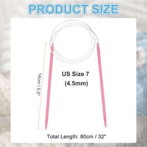 HARFINGTON Size US 7 (4.5mm) Plastic Circular Knitting Needles 32 Inch(80cm) Round Knitting Needle for Handmade Projects DIY Weave - Image 2