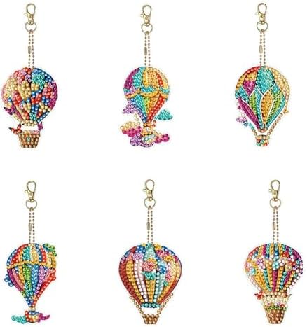 HuamuTech 5 Pcs/6 Pcs/8 Pcs Full Drill Keyring Special Shape Double Sided Diamond Art Keychain for Beginners Birthday Craftin by Unknown