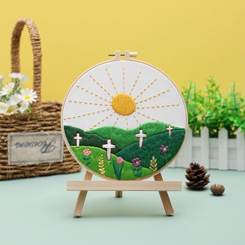Louise Maelys Christian Cross Sunrise Embroidery Kit for Beginners - Image 4