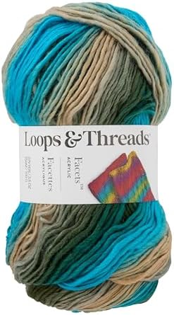 Loops & Threads Facets Yarn - Yarn for Knitting, Crochet, Weaving, and Arts & Crafts - Urban Sky, Acrylic, 3.5 oz - Image 4