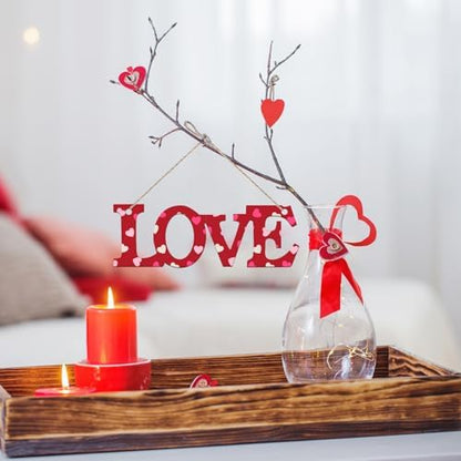 Wooden Love Letter Ornaments to Paint 7 Inch, Large Size Mothers Day Valentine's Day Wooden DIY Blank Unfinished Round Wood Discs Father's Day Ornament for Crafts Hanging Decorations(10PCS) - Image 6