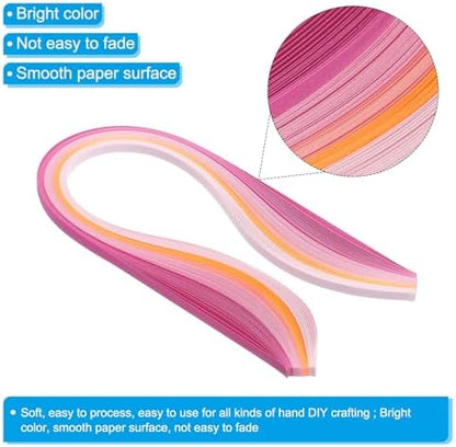 PATIKIL 600pcs Rainbow Quilling Strips Paper 3/16"(5mm) 15"Gradient Pink - Image 3
