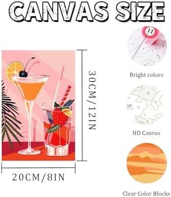 Mosaflare 6 Cocktail Pack Painting by Numbers Kit for Beginner 8X12 inch - Image 5