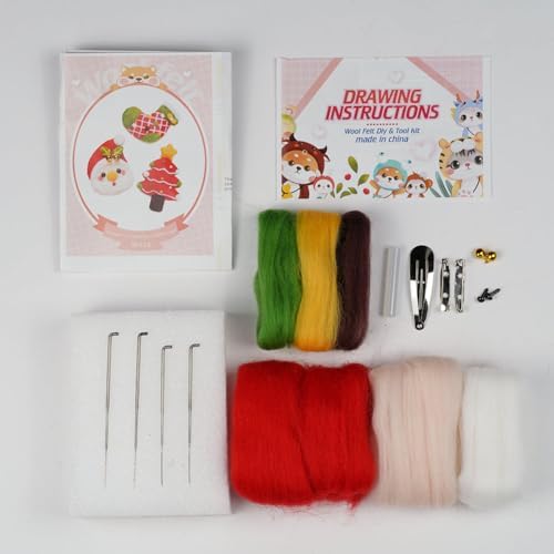 Wizardi Beginner Needle Felting Kit for Adults - Christmas. Christmas Felting Kit 3-5cm. Felting Tools. Wool Felting Supplies. Felt Crafts. Wool Felt. F07N8-W333 - Image 3