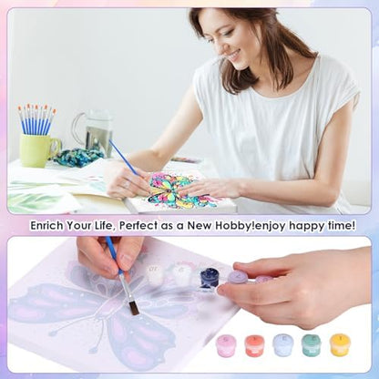RoundFunny 8 Set Paint by Numbers Drawing Kit for Adults,Elegant Flight - Image 5