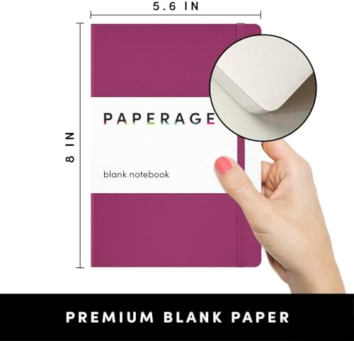 PAPERAGE Junk Journal & Scrapbook Kit, Hardcover Blank Journal Notebook, 20 Patterned Papers, 8 Sticker Sheets, 20 Die-Cut Shapes, 2 Washi Tapes & Tape Roller, Creative Journaling Supplies - Raspberry - Image 3