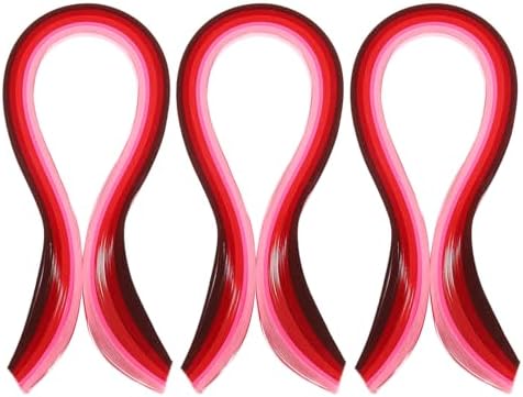 PATIKIL 390 x 7mm Rainbow Quilling Strips Paper,300 Pcs Origami Paper Quilling Strip for Art DIY Hand Craft Christmas, Gradient Red by PATIKIL