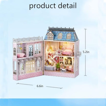 MAGQOO DIY Miniature Dollhouse Kit with Furniture 1:100 Scale Creative Room Mini Wooden Doll House Accessories DIY Miniature House Kit(Grand Hotel) - Image 2