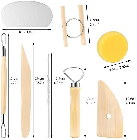 8 Pieces Pottery Tools, Clay Tools, Cay Sculpting Tool - Image 2