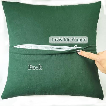 FONNUY Christmas Embroidery Kit for Beginners, Throw Pillow Case Cross Stitch Set Winter Snow House Holly Tree Pattern for Adults, Hand Works Crafts Throw Pillow Cover, 18 x 18'' (Green) - Image 5