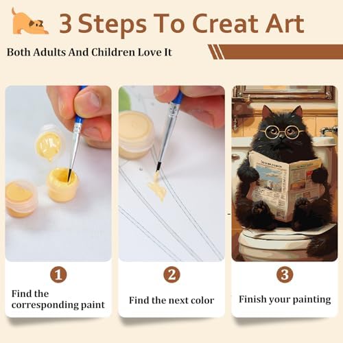 Reivworl Cat Paint by Numbers Kit for Adults Beginner 16×20 inch - Image 7