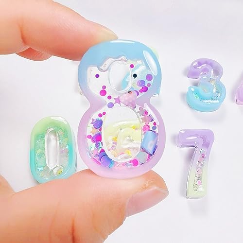 Number Resin Shaker Molds Set 0-9 Keychain Charms Pack of 22 Epoxy Silicone Trays Precision Tip Applicator Bottle Kit Bundle - Image 5