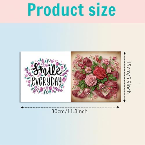6 Pack DIY Diamond Painting Greeting Card Kit Flowers, 5D Diamond Art Christmas Birthday Holiday Foldable Thank You Cards Blessing, Art Crafts Kit Creative with Envelope - Image 7