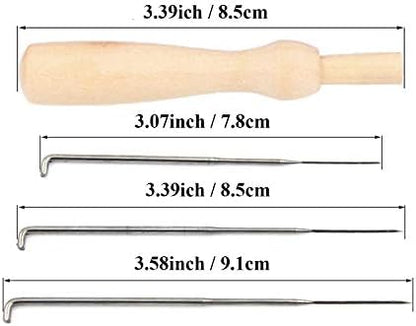Phinus 30 Pcs Needle Felting Kit, Wool Felting Needles, 3 Sizes: 3.58/3.39/3.07 inch, Grey, Sharp Point, Iron Material - Image 3