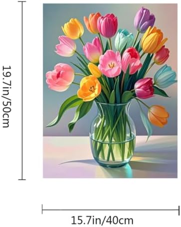 ACANDYL Tulip Paint by Numbers Kit for Adults Beginner Flowers - Image 5