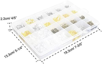 Paxcoo 2400Pcs Earring Making Supplies Kit with 24 Style Earring Hooks, Earring Backs, Earrings Posts and Earring Making Findings for Adult - Image 5