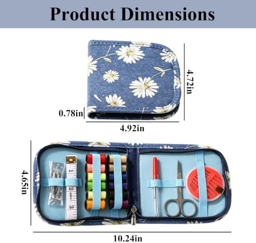 WEDKSUHP Travel Sewing Kit Mini, Basic Sewing Kit for Beginners, Portable Hand Sewing Kit with Scissors Needle and Thread Measuring Tape for Emergency Home Travel - Image 2